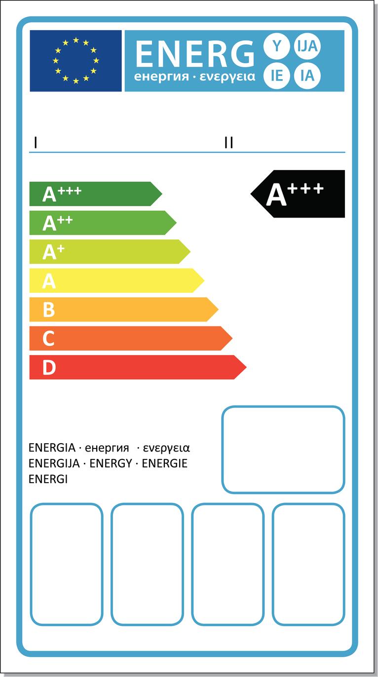 Die Energieetikette zeigt die Energieeffizienz der Haushaltsgeräte