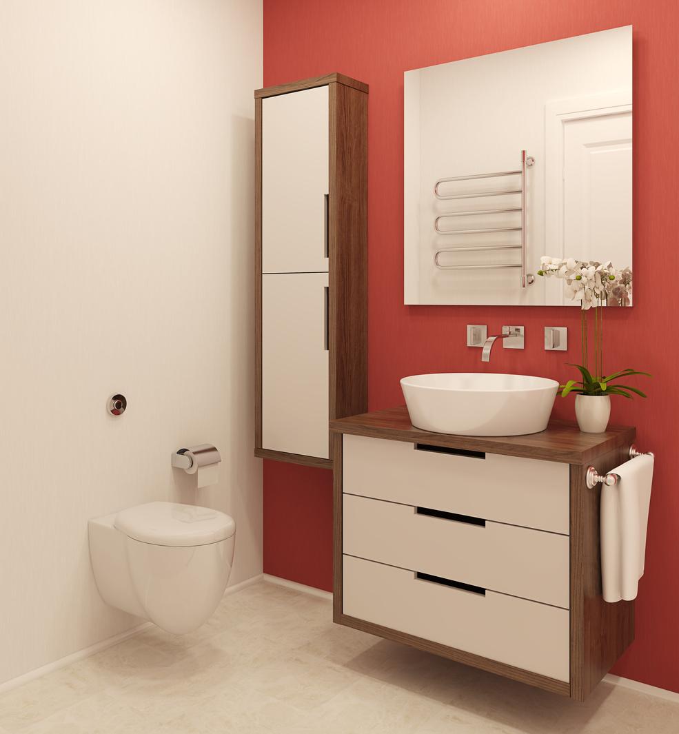 Rote Farbe fürs Badezimmer
